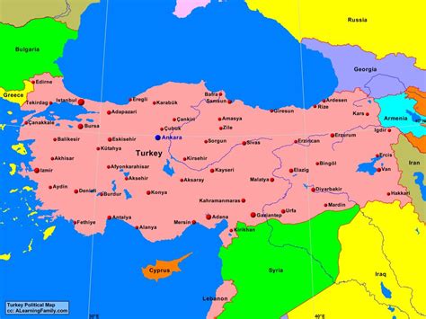 Turkey Political Map - A Learning Family