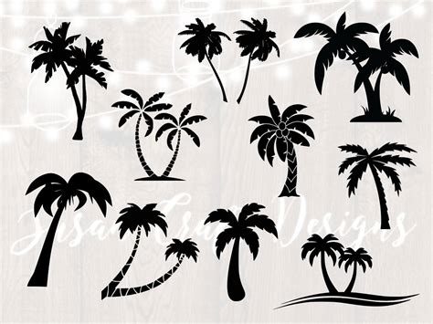 Palm Tree Silhouette Svg Bundle, Palm Tree Clipart, Dxf, Png, Palm Tree ...