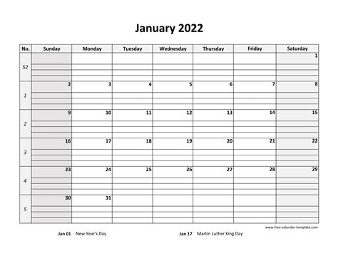 Calendars Printable 2022 Free With Grid Lines | Example Calendar Printable