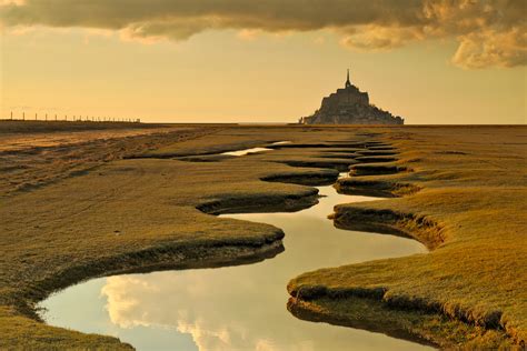 Mont Saint-Michel river, France