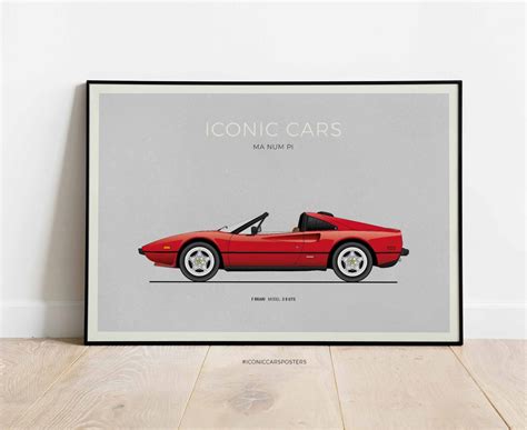 Magnum Pi Inspired Car Poster Featuring Ferrari 308 GTS Home - Etsy