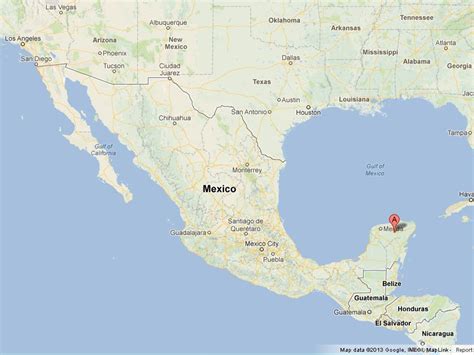 Chichen Itza on Map of Mexico