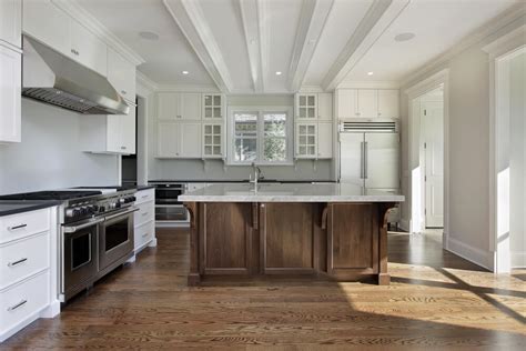 31 "New" Custom White Kitchens with Wood Islands