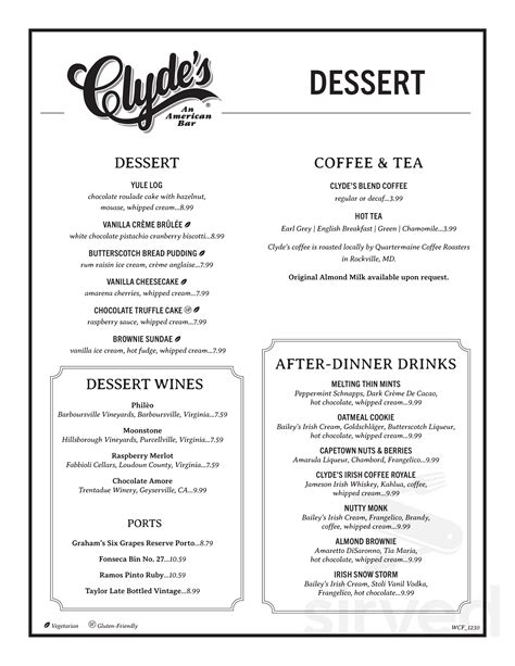 Clyde's of Gallery Place menu in 707 7th St NW, Washington, DC 20001