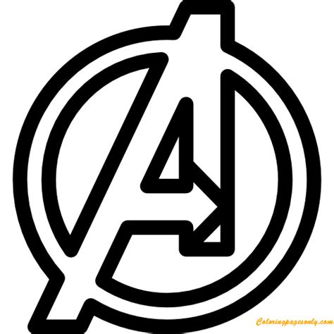 The Avengers Symbol Coloring Page - Free Printable Coloring Pages