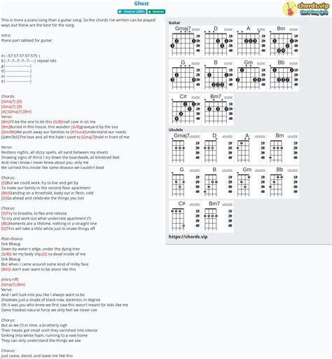 Chord: Ghost - tab, song lyric, sheet, guitar, ukulele | chords.vip