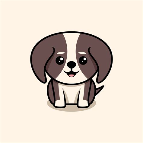 Simple minimalist cute dog cartoon illustration drawing Premium Vector ...