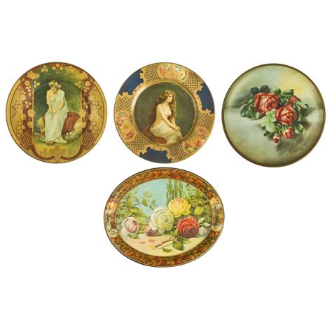 4 Tin Lithography Art Plates & Trays | Witherell's Auction House