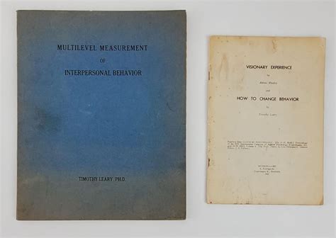 Two Early Works by Timothy Leary | Timothy Leary | First Edition