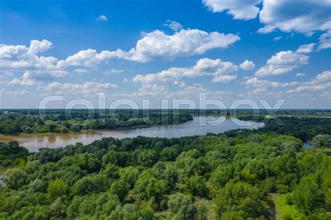 Vistula river in Poland. Aerial view of ... | Stock image | Colourbox