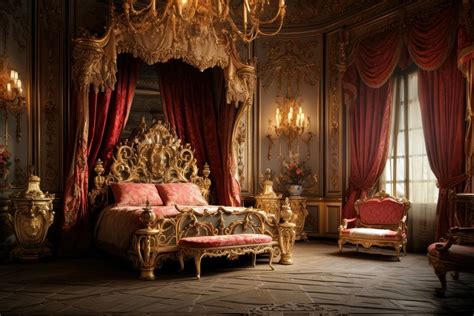 Palace bedroom architecture furniture. AI | Free Photo - rawpixel