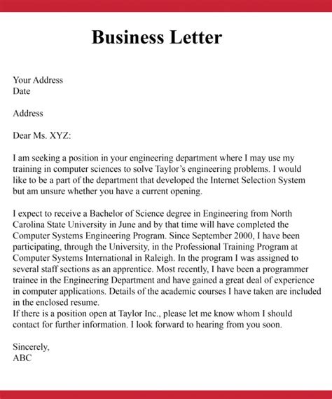 Business Letter Format Examples