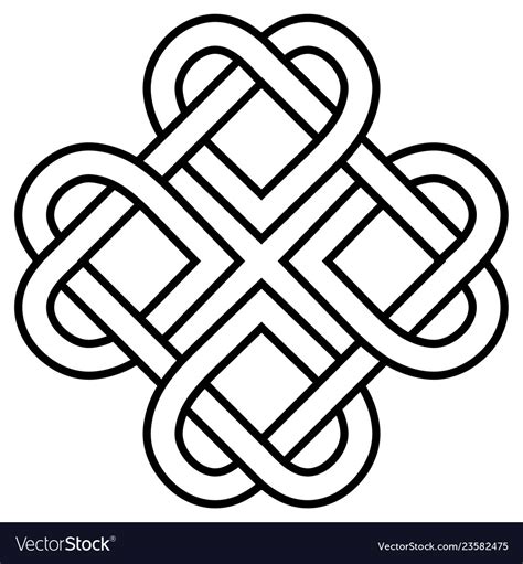 Ancient symbol love knot twisted heart Royalty Free Vector