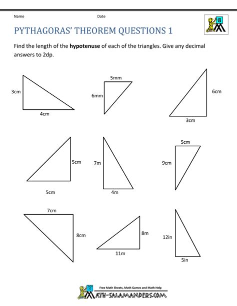 Pythagoras Theorem Questions