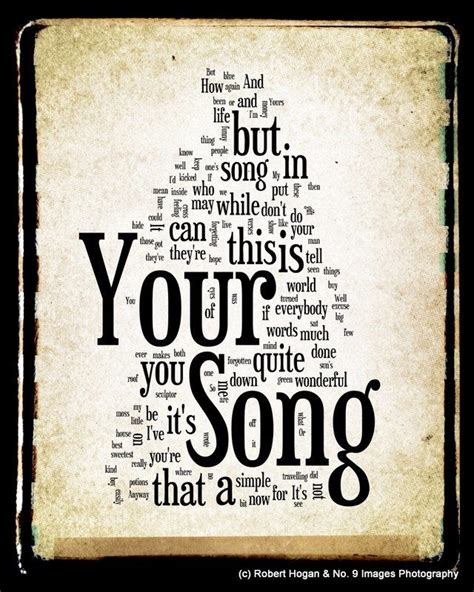 Your Song Lyrics - Elton John - Word Cloud Word Art Print 8x10 - Gift ...