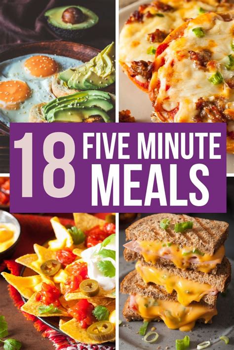 18 Five Minute Meals | Meals, Lazy dinners, Inexpensive dinner recipes