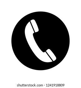 Phone Icon Black White Telephone Symbol Stock Vector (Royalty Free ...