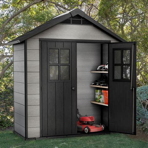 7' x 4' Keter Oakland Plastic Garden Shed (2.1m x 1.2m) - Garden Sheds ...