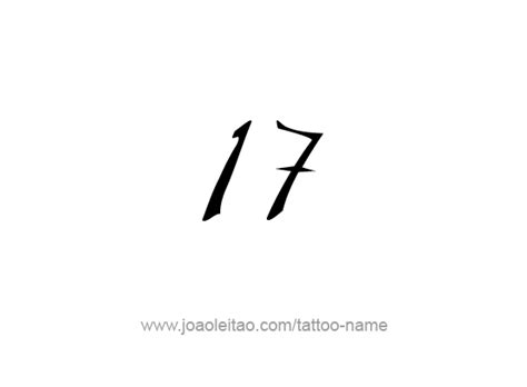 Seventeen-17 Number Tattoo Designs - Tattoos with Names