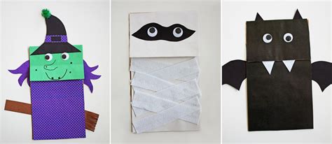 Easy Halloween Paper Bag Puppets | Fun365