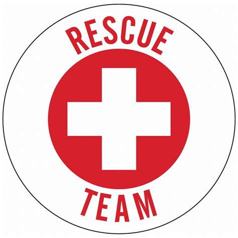 Rescue Team, 2 in Dia, Hard Hat Label - 20RY90|49566 - Grainger