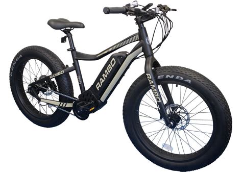 Rambo Fat Tire Electric Bikes 750 Watt 24 Inch Black & Tan - Buy the ...