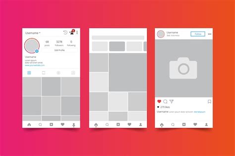 Free Vector | Instagram profile interface template