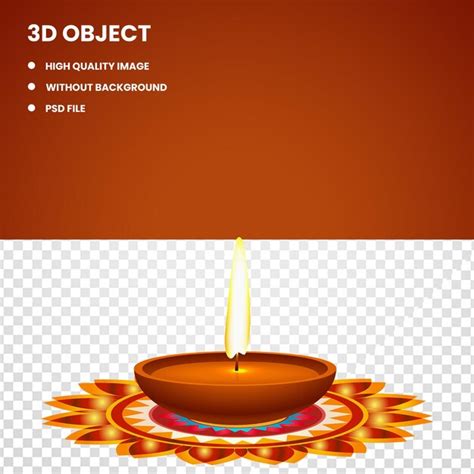 Premium PSD | Rangoli designs with diya