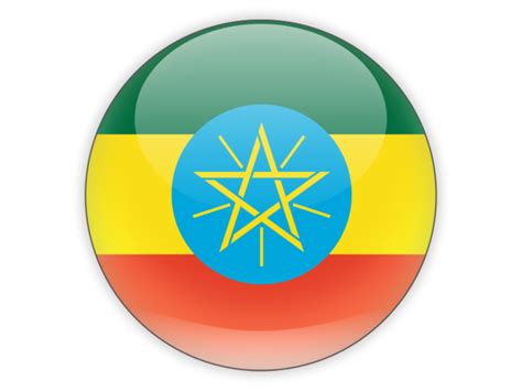 Round icon. Illustration of flag of Ethiopia