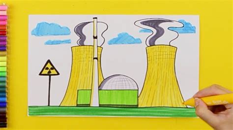 How to draw a Nuclear power plant - YouTube