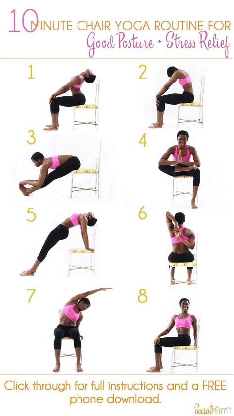 10 Minute Chair Yoga Routine - Social Hermit | Yoga for beginners ...