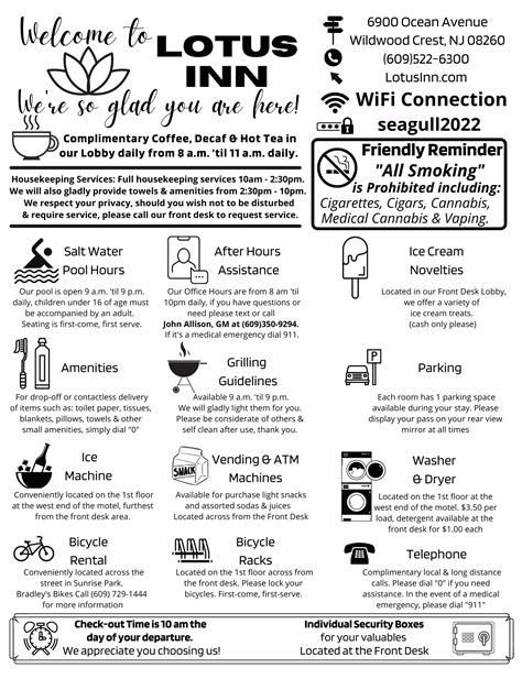 Policies & Procedures | Lotus Inn | Wildwood Crest Motel