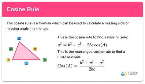 Cosine Rule - GCSE Maths - Steps, Examples & Worksheet