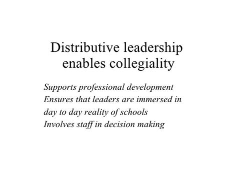 Leadership and Collegiality