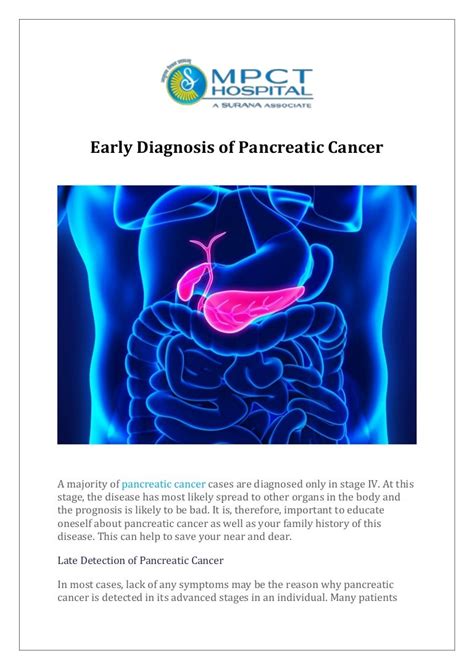 Early diagnosis of pancreatic cancer