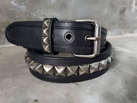 Pyramid Studded Leather Punk Belt