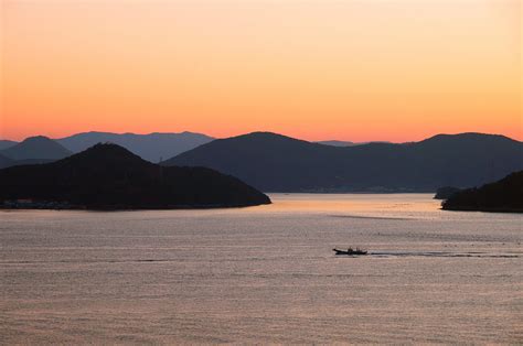 Free Images : sunset, korea, tongyeong, mountainous landforms, coastal ...