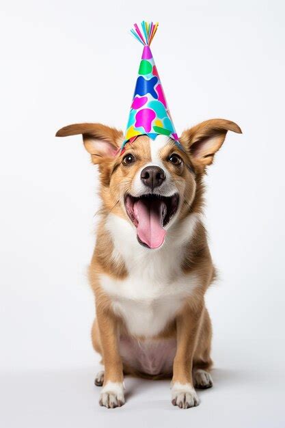 Premium Photo | Dog wearing a bright birthday hat