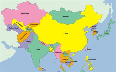 Interactive Map Of Asia Countries