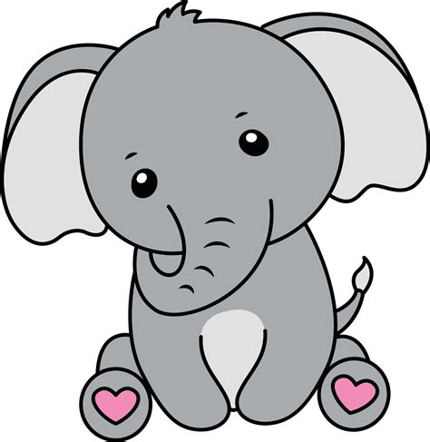 Baby Elephant Cartoon Drawing, Baby Elephant Cute Illustration 22335068 ...