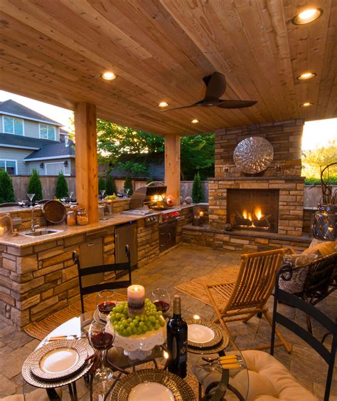 Outdoor Kitchen Fireplace Ideas - Image to u