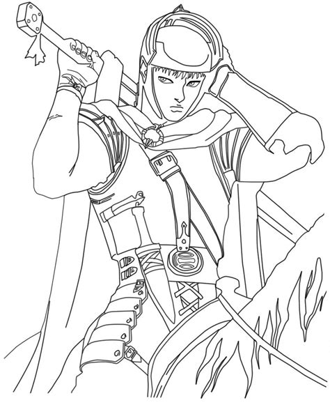 Awesome Guts from Berserk Coloring Page - Anime Coloring Pages