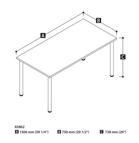 30in x 60in Table with Sq Bestar PZB324