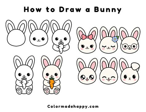 How To Draw A Cartoon Bunny Step By Step For Kids