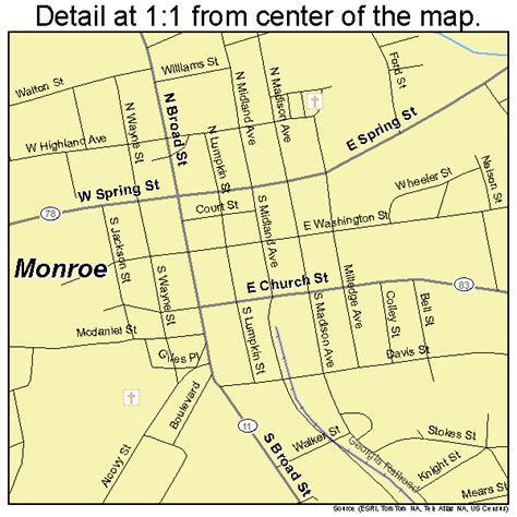 Monroe Georgia Street Map 1352192