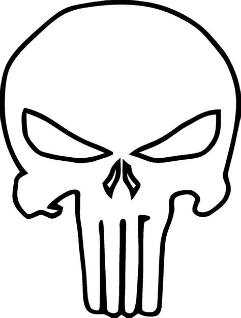 Punisher Vinyl Decal / Sticker | Skull stencil, Punisher, Skull art drawing