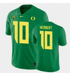 Men Oregon Ducks Justin Herbert College Football Green Game Jersey on ...