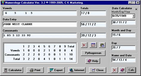 Free Numerology Calculator - The Portable Freeware Collection