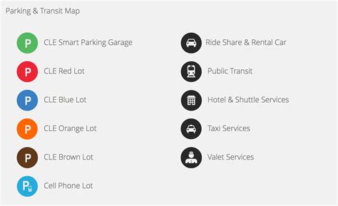 Cleveland Airport Parking Map Key | Airport Parking Guides