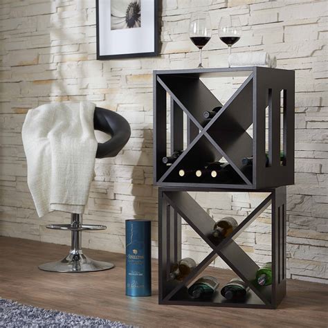 Modern Square Storage Wine Rack | Flat Packing Wood Furniture ...